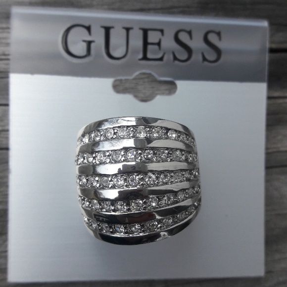 Guess Jewelry - Gorgeous Silver Tone Guess Statement Ring-VINTAGE